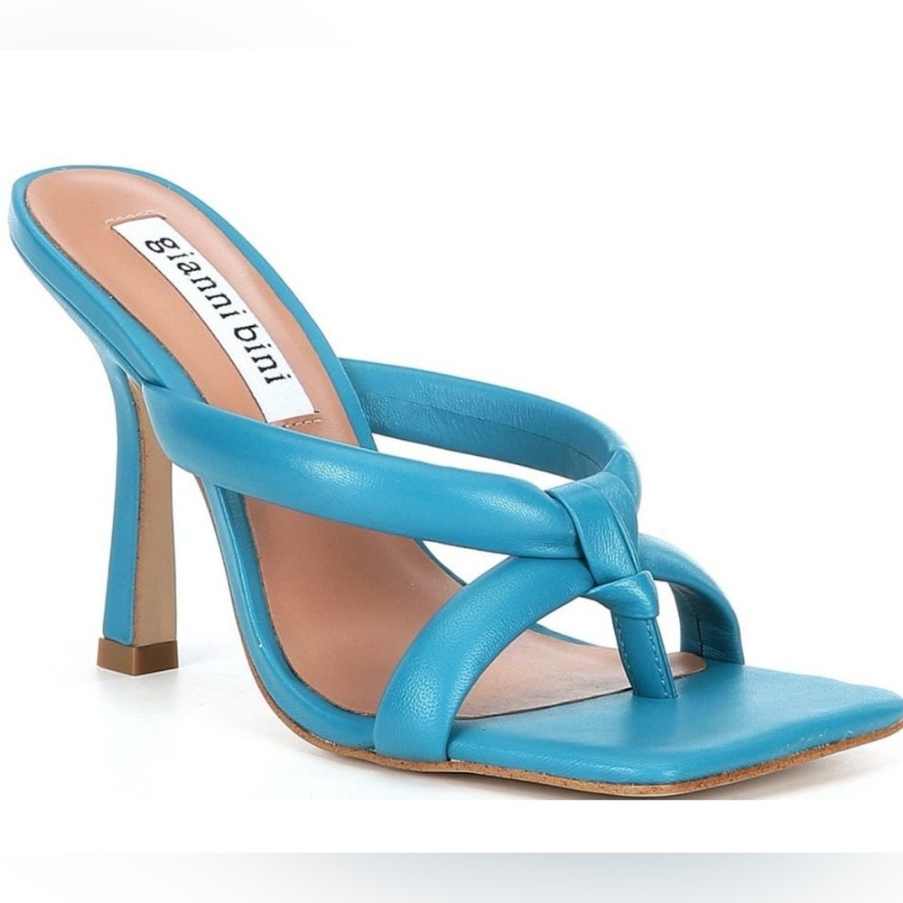 🆕 New Gianni Bini Bement Leather Tubular Thong Dress Mules